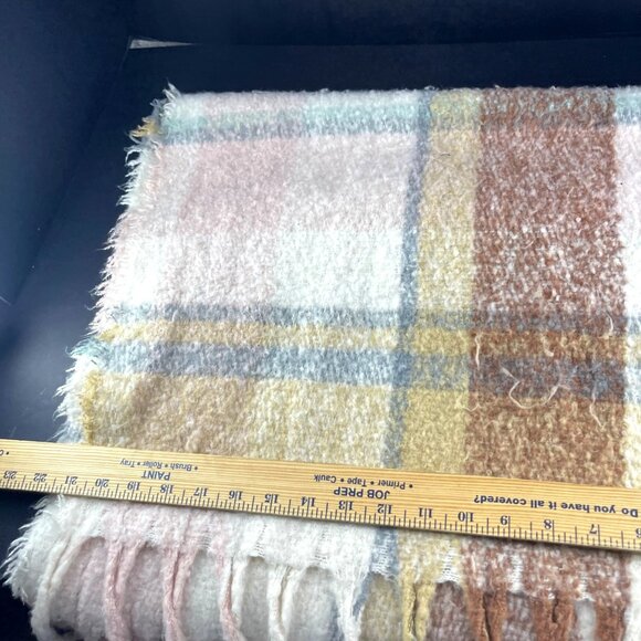 Cejan Plaid Fringe Scarf One Size Polyester - Picture 6 of 6